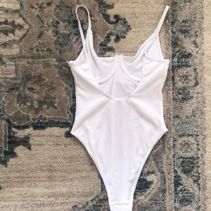 Missguided high leg one piece bathing suit